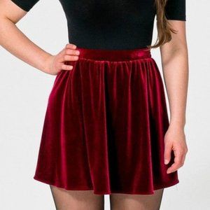 American Apparel Burgundy Velvet Skater Sk…